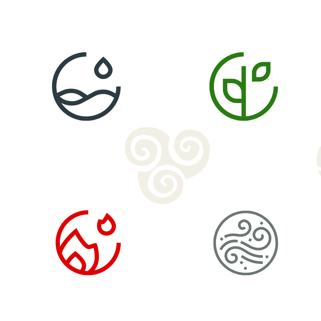 Ayurveda 5 elements icons