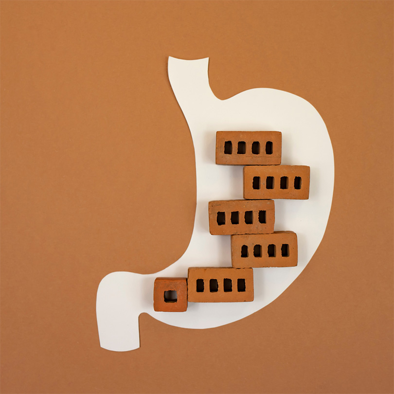 bricks in gut